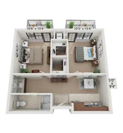 Architectural floor plan of a residential unit