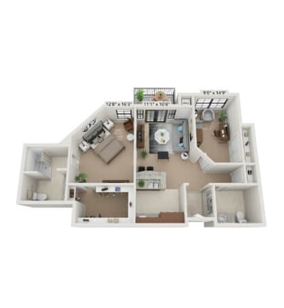 Architectural floor plan of a residential unit