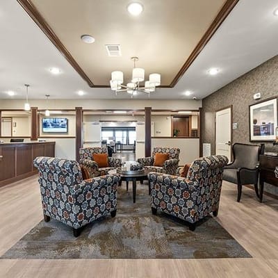 Common area with seating and decor