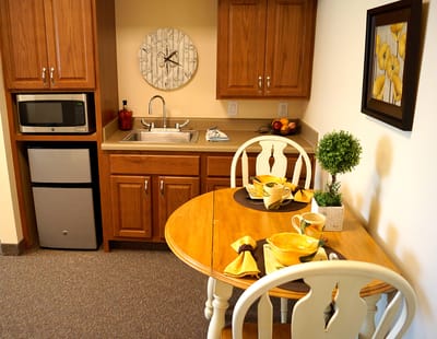 Cozy kitchenette with a dining table and decor