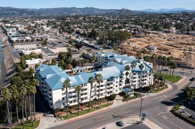 Aerial view of Westmont of Escondido building and surroundings