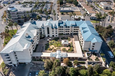 Aerial view of Westmont of Escondido facility and gardens