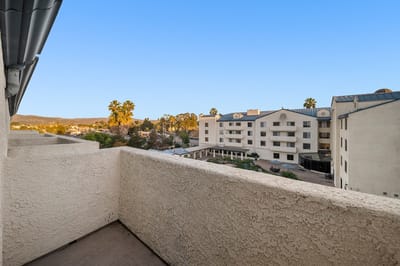 View from a balcony overlooking the facility and surrounding area