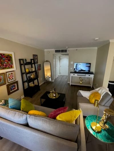 Cozy interior living space with bright decor