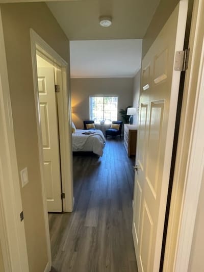 Interior view of a resident room with natural light