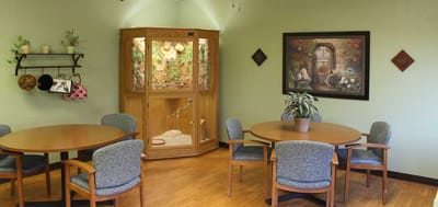 Cozy common area with seating and decor