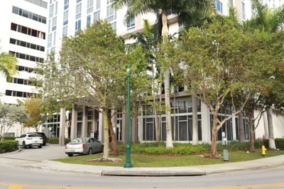 Exterior view of the assisted living facility with landscaping