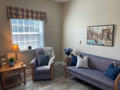 Cozy interior room with comfortable seating and decor
