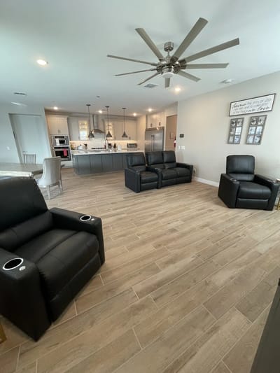 Spacious common area with seating and modern decor