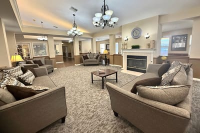 Cozy common area with comfortable seating and decor