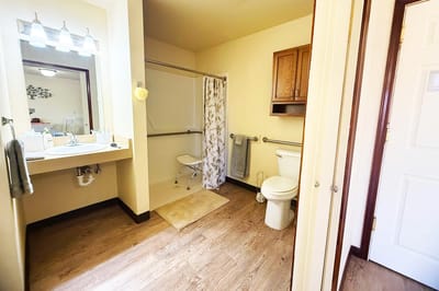 Clean and well-lit bathroom with modern fixtures