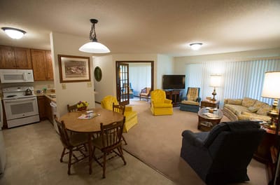 Interior view of a cozy living space with furniture