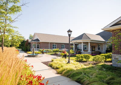 Outdoor view of the facility with well-kept gardens