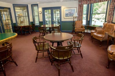 Interior common area with tables and seating