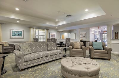 Cozy common area with seating and decor