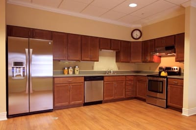 Modern kitchen interior of a nursing facility