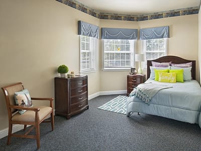 Comfortable resident room with light decor