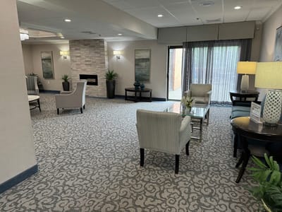 Cozy common area with seating and decor