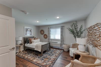 Cozy interior of a resident's room with decor