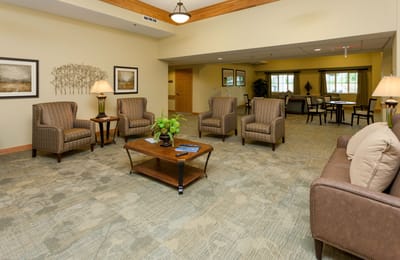 Cozy common area with comfortable seating and decor