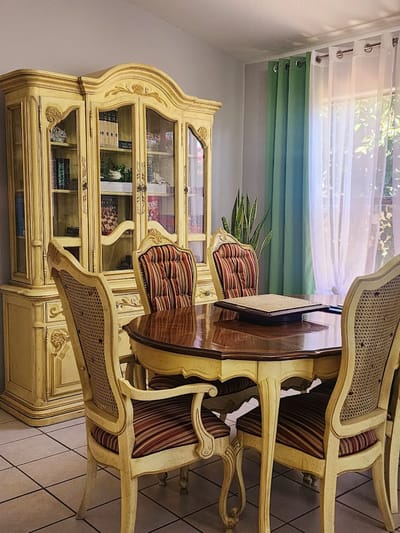 Cozy common area with antique wooden furniture