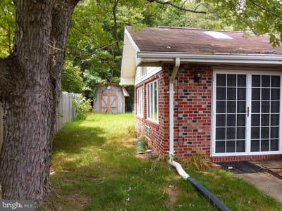 Backyard view of a senior living facility.
