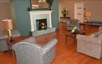 Cozy interior lounge area with seating and decor