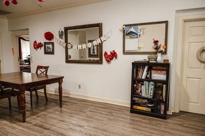 Interior common area with decorations and furniture