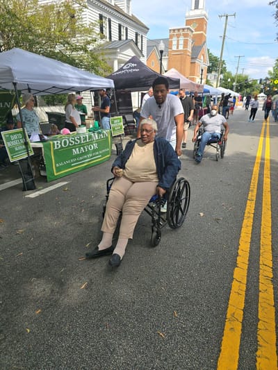 Residents enjoying a community event outdoors