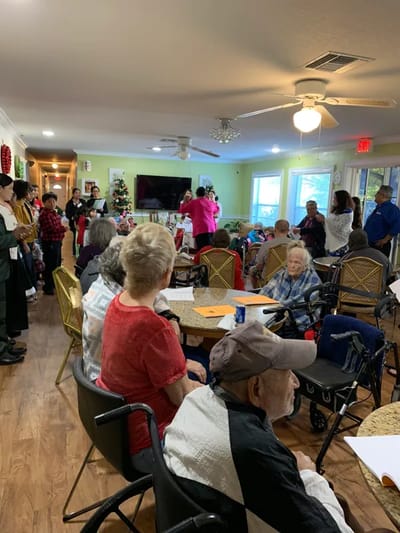 Residents enjoying an activity in a common area