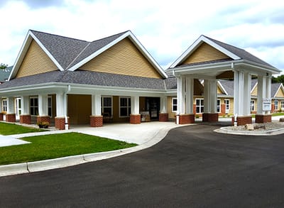 Exterior view of Parker Oaks Senior Living facility