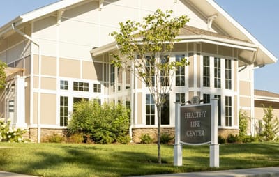 Exterior view of the Healthy Life Center building