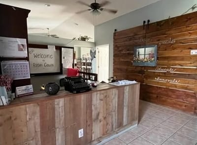 Welcoming reception area of Rosas Casita