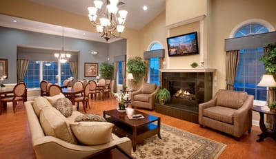 Common area with comfortable seating and dining space