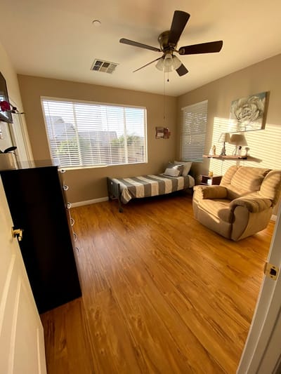 Cozy private resident room with natural lighting
