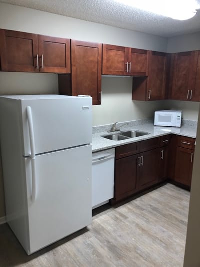 Modern kitchen with cabinets and appliances