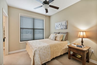 Cozy bedroom in a senior living facility