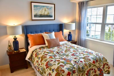 Cozy bedroom setup in a senior living facility