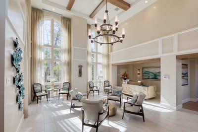 Bright and welcoming common area with comfortable seating