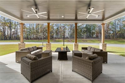 Outdoor seating area with comfortable furniture