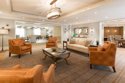 Well-furnished common area with cozy seating