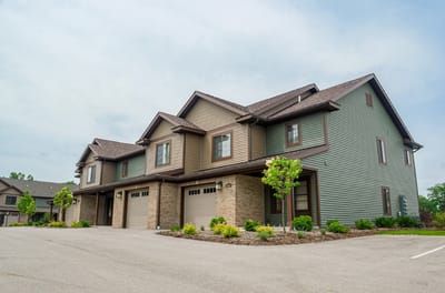Exterior view of a multi-unit senior living building