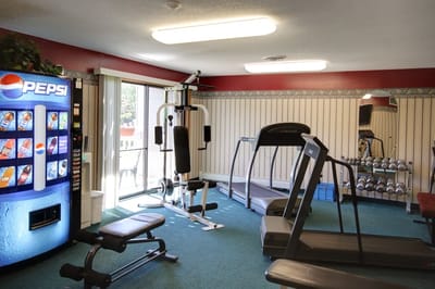 Interior gym area with exercise equipment