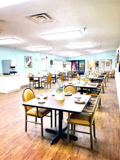 Dining room with tables and chairs set