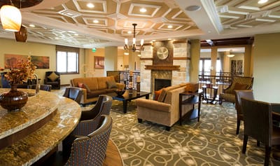 Cozy interior lounge area with comfortable seating