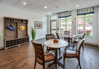 Common area with seating and outdoor view