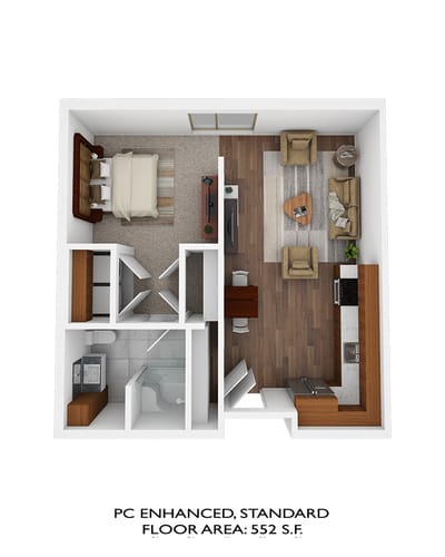 Architectural floor plan of a standard unit