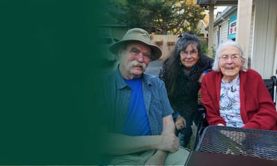 Three seniors enjoying time together outdoors