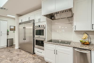 Modern kitchen in a senior living facility