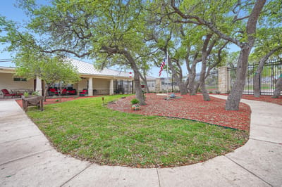 Outdoor area with trees and landscaping